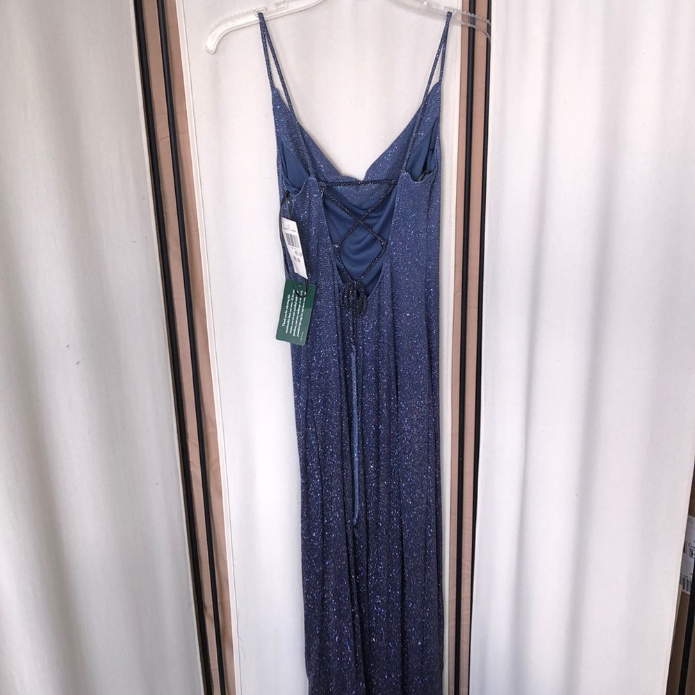 Beautiful, sparkly, sapphire prom dress